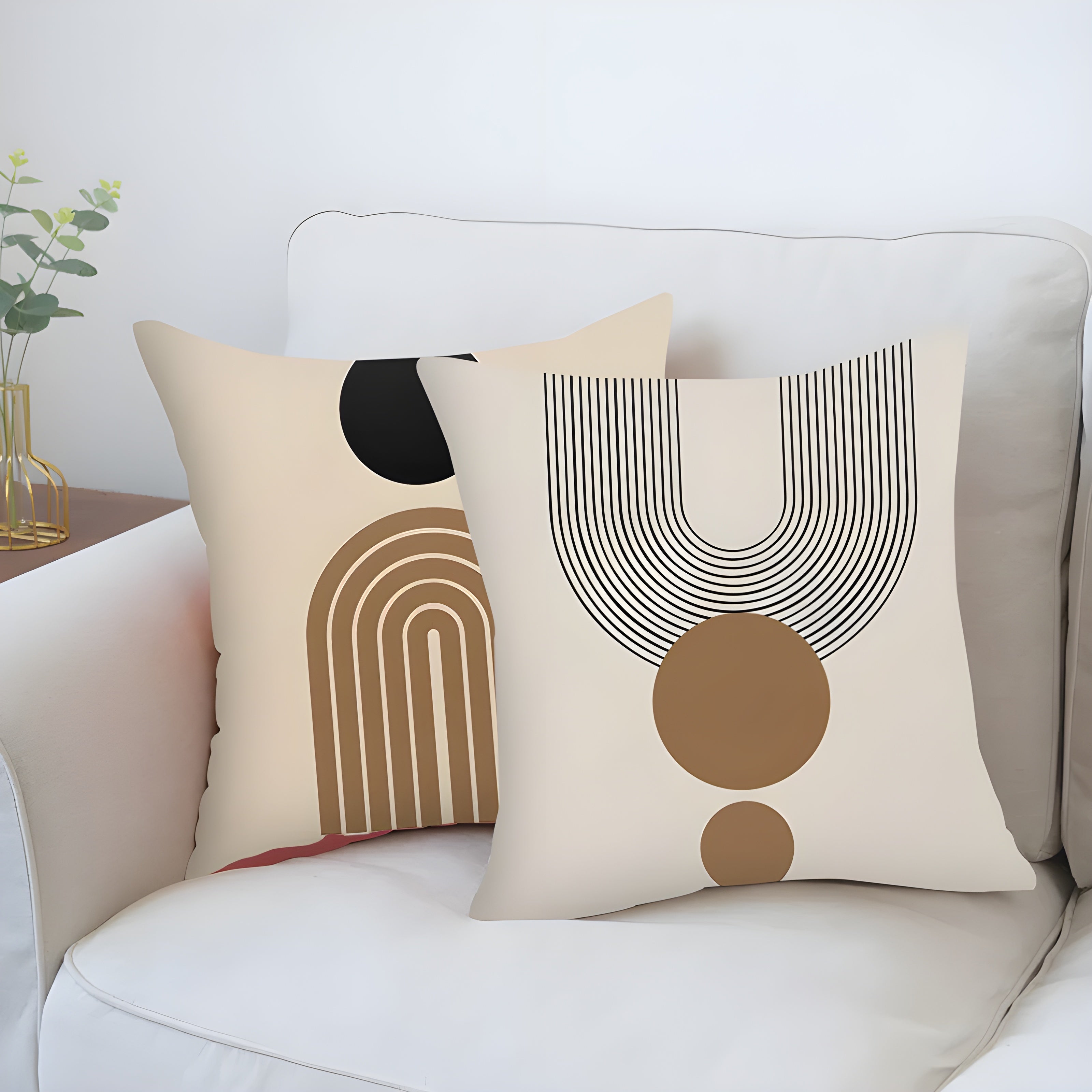 Creative Abstract Cushion for Sofa & Home Décor in Peach Skin