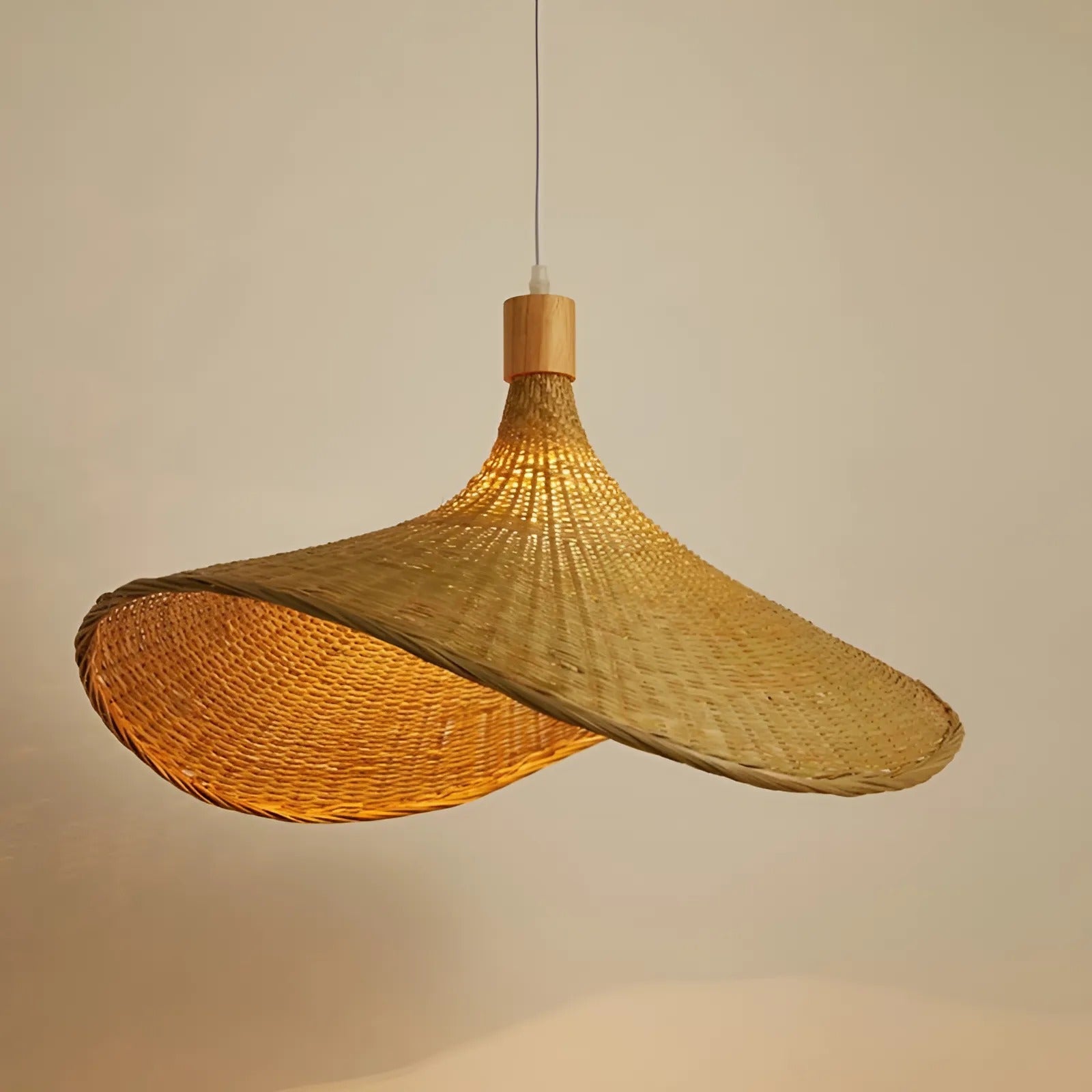 Hand-Woven Bamboo Pendant Hanging Lamp