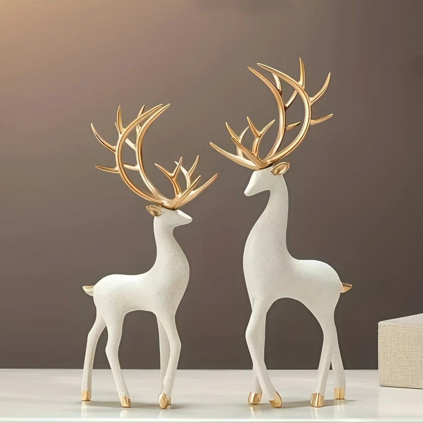 Nordic Christmas Elk Resin Sculpture for Festive Decor