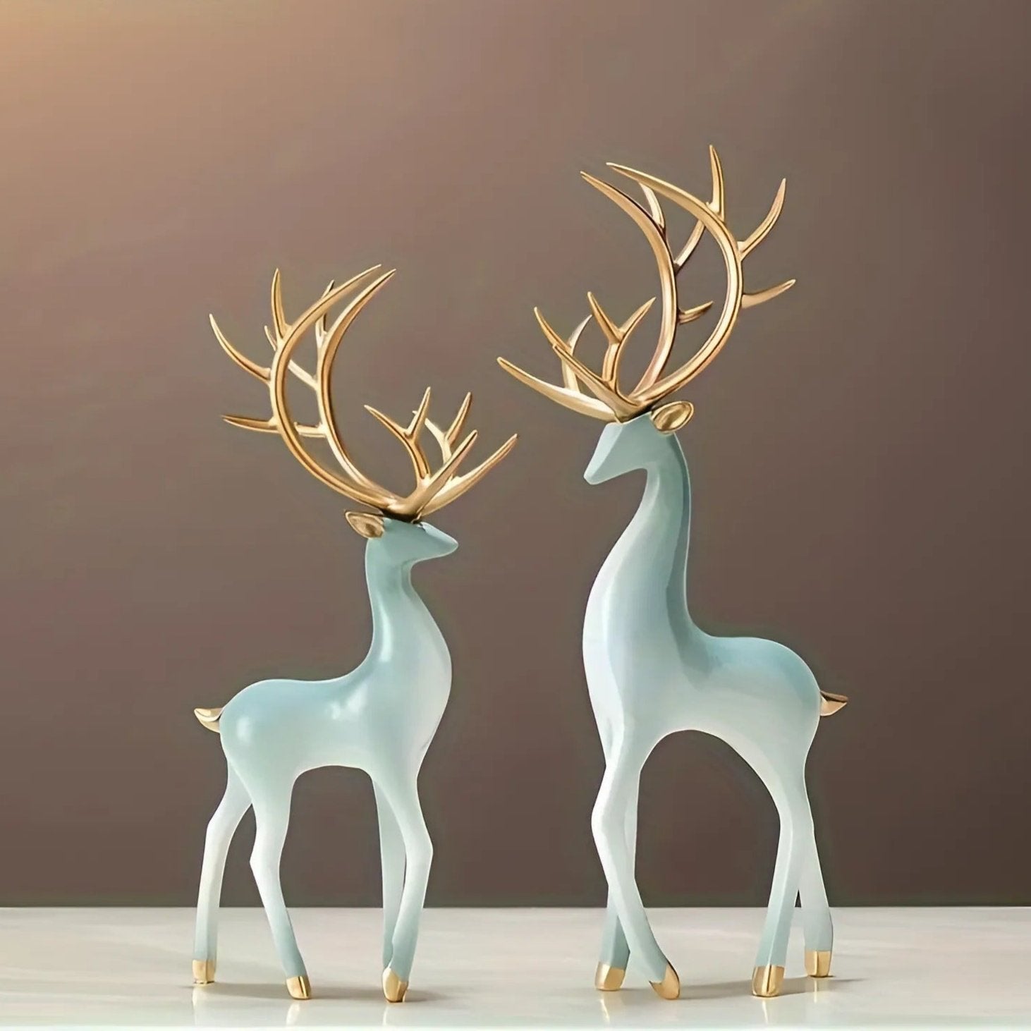 Nordic Christmas Elk Resin Sculpture for Festive Decor