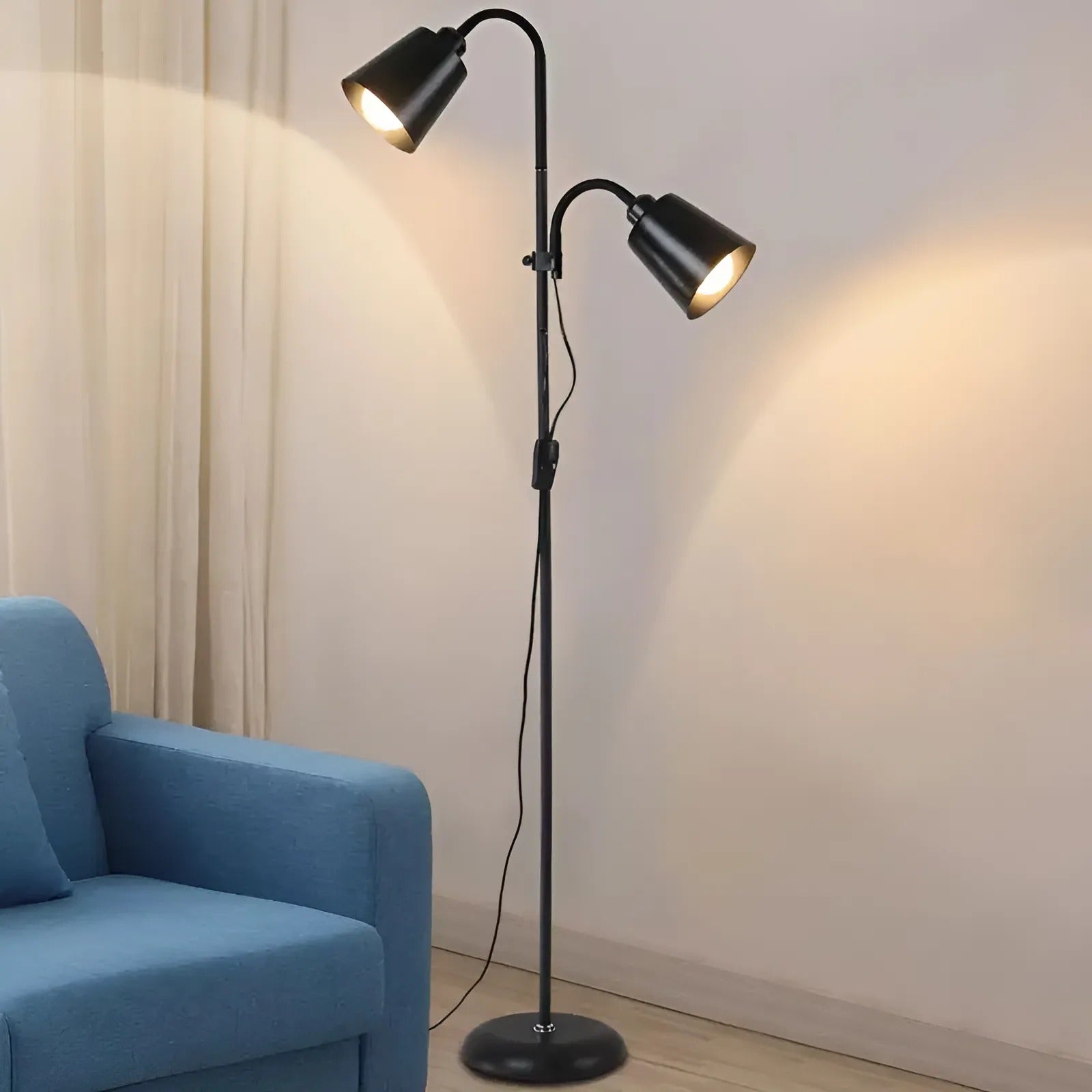 Modern Adjustable LED Floor Lamp with E27 Socket Design