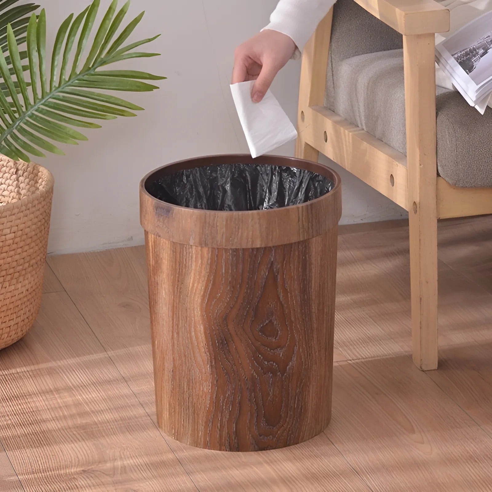 Nordic Style Minimalist Wood Garbage Bin