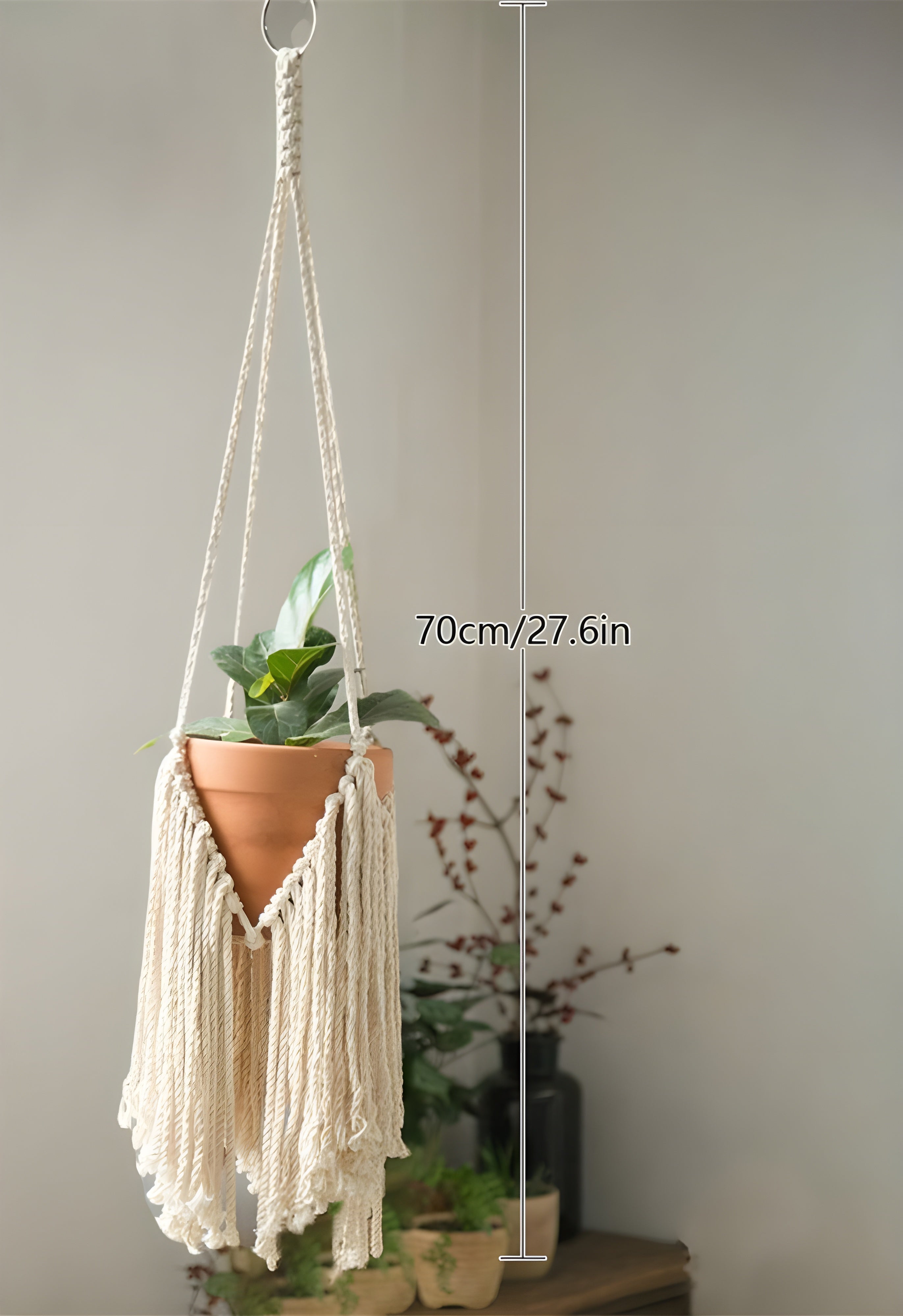 Bohemian Macrame Hanging Basket Pot for Indoor Plants