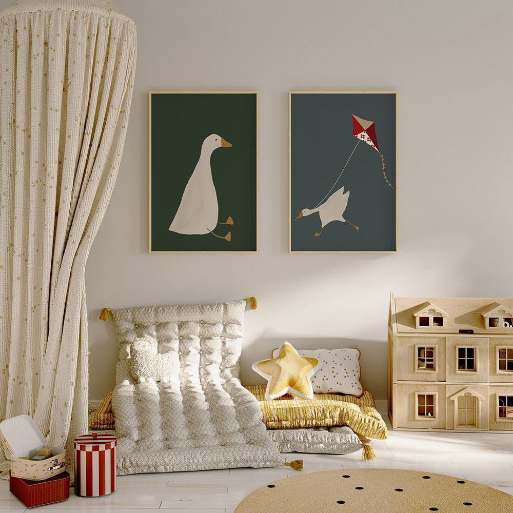 Silly Goose Wall Art on Premium Canvas for Kids Rooms