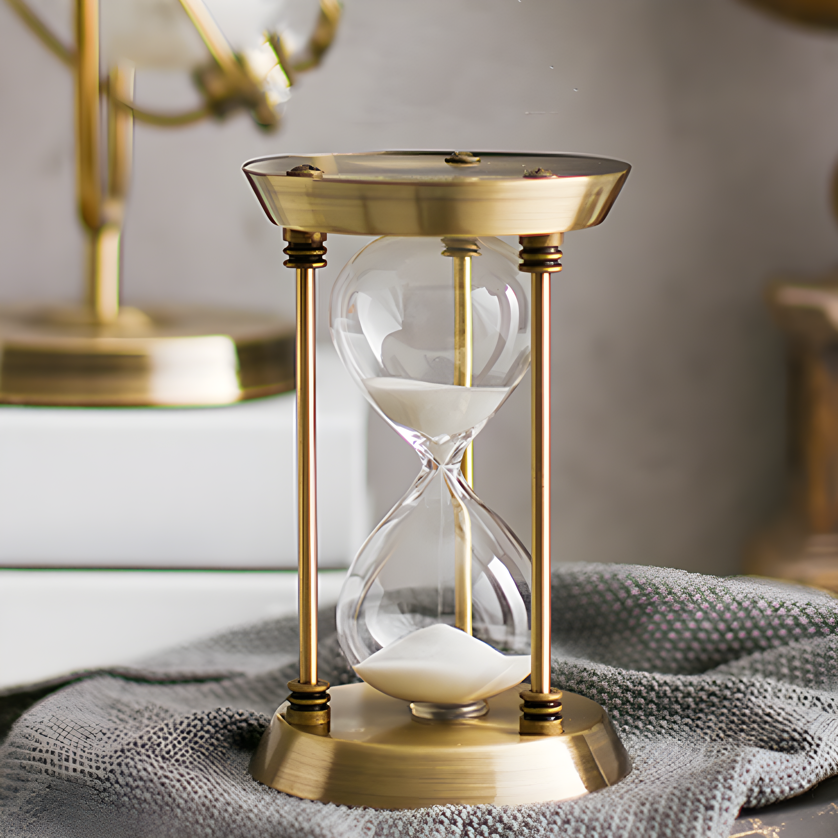 Retro Metal Hourglass Timer with 15 Minute Sandglass