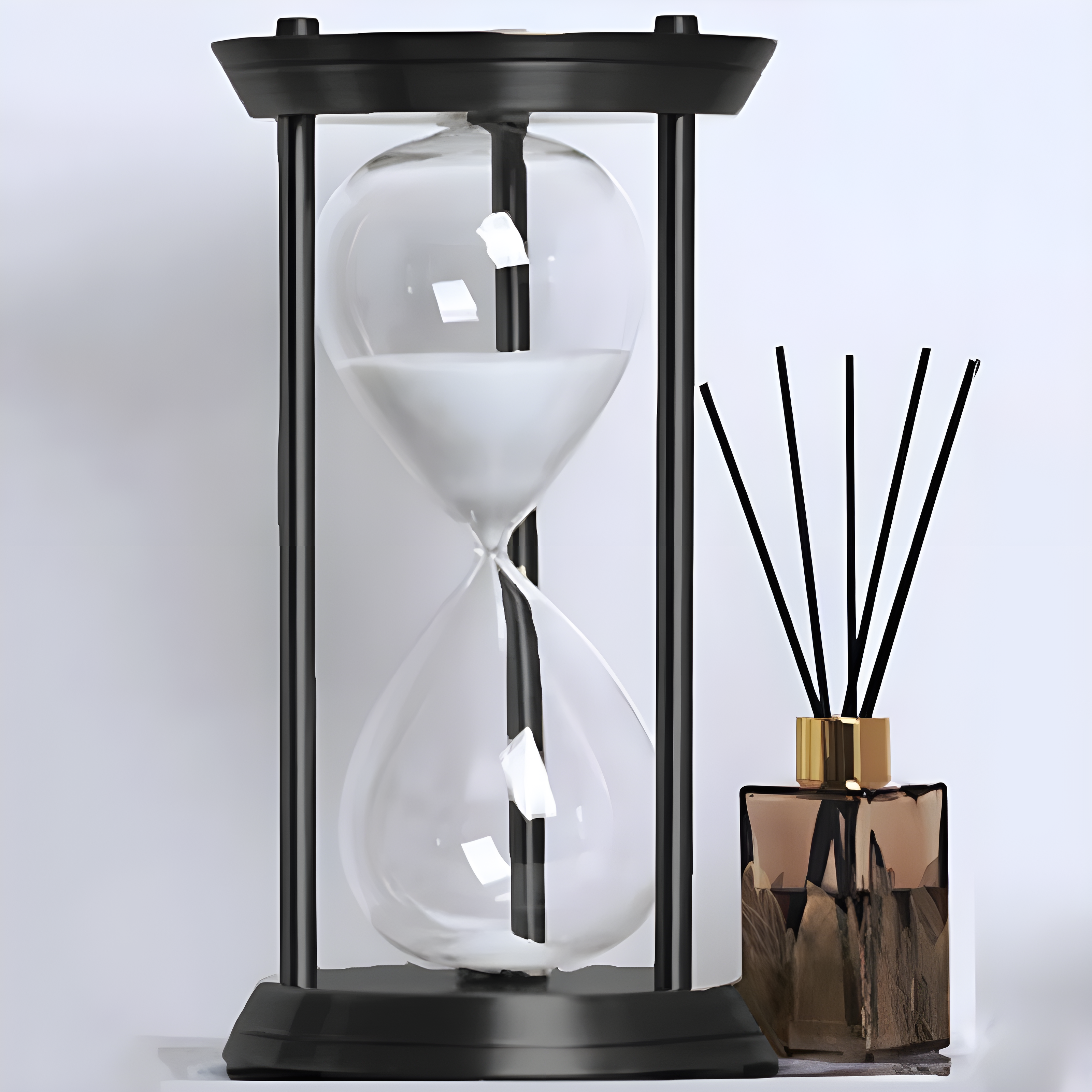 Retro Metal Hourglass Timer with 15 Minute Sandglass