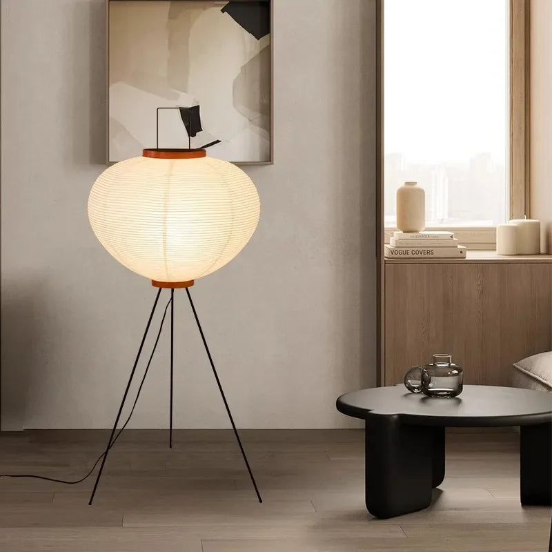 Noguchi Akari Rice Paper Floor Lamp in Vintage Minimalist Style